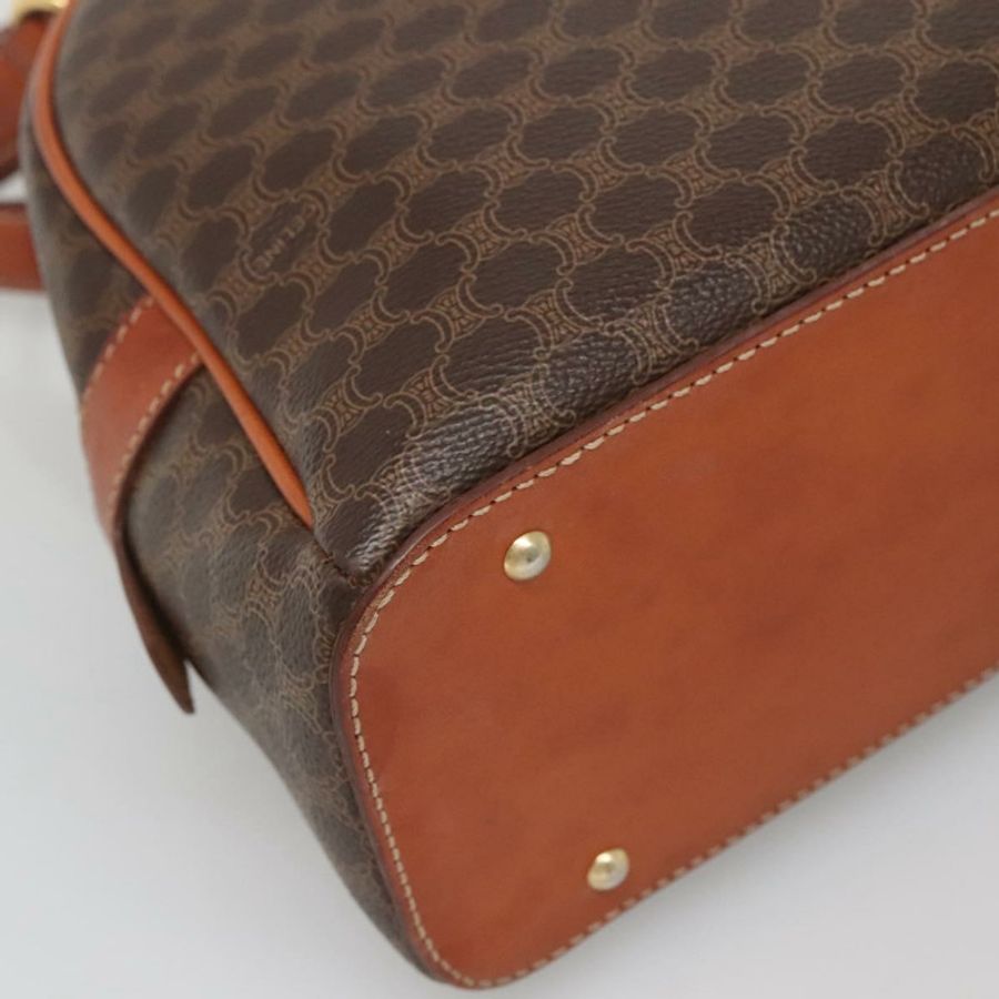 【日本直送】CELINE Macadam帆布手提包 PVC皮革 棕色 金色 正品 ki5919-15