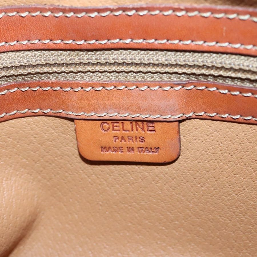 【日本直送】CELINE Macadam帆布手提包 PVC皮革 棕色 金色 正品 ki5919-17