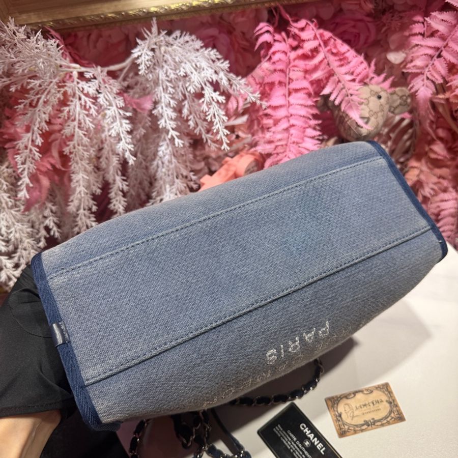 Chanel 牛仔沙灘包肩背包/王吉娜古董精品-7