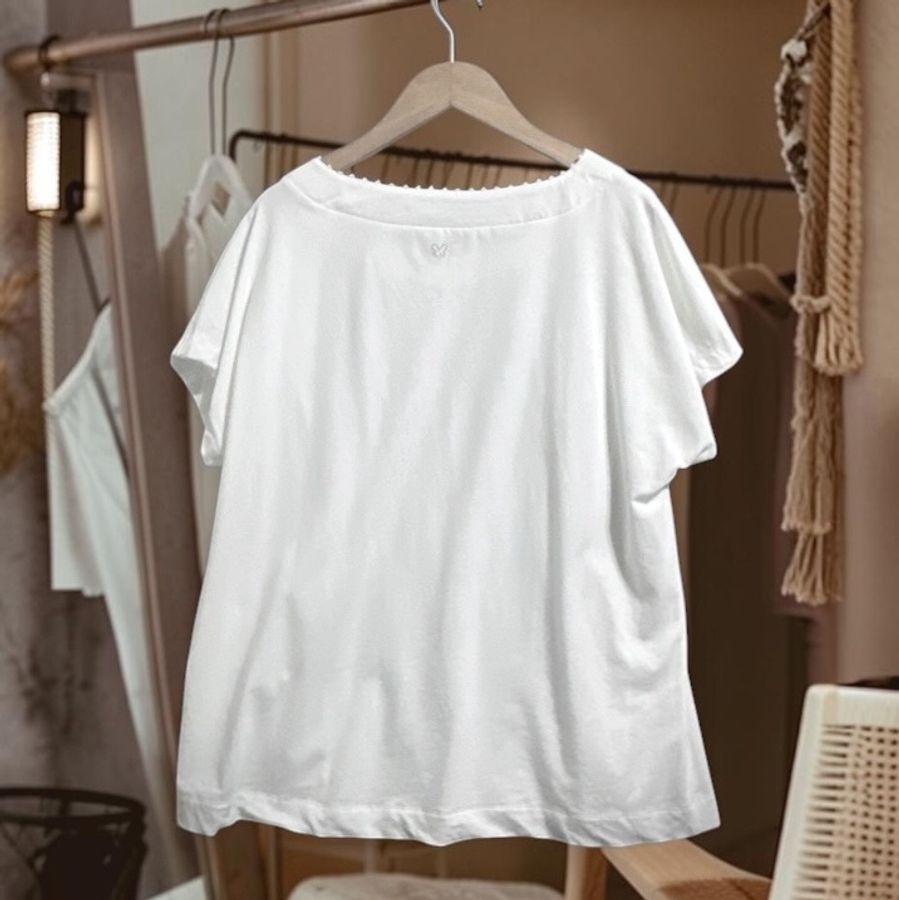 Max Mara weekend 米白色別緻簡約落肩上衣 女 S 160/84A-3