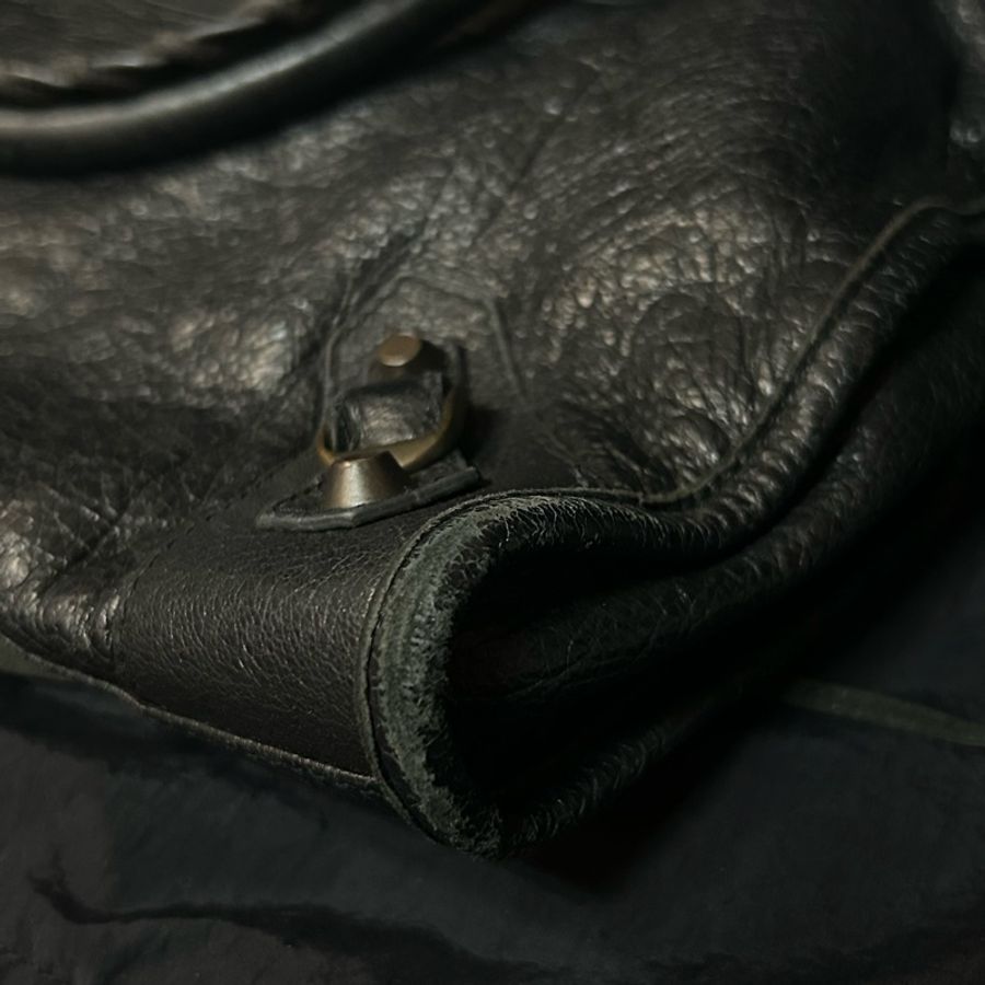 【已售出】BALENCIAGA Le City 小釦深灰機車包 巴黎世家-16