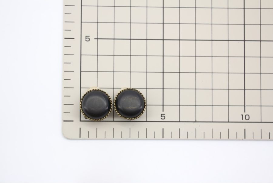 Chanel Vintage 00A 金屬黑色圓形金環耳環-16