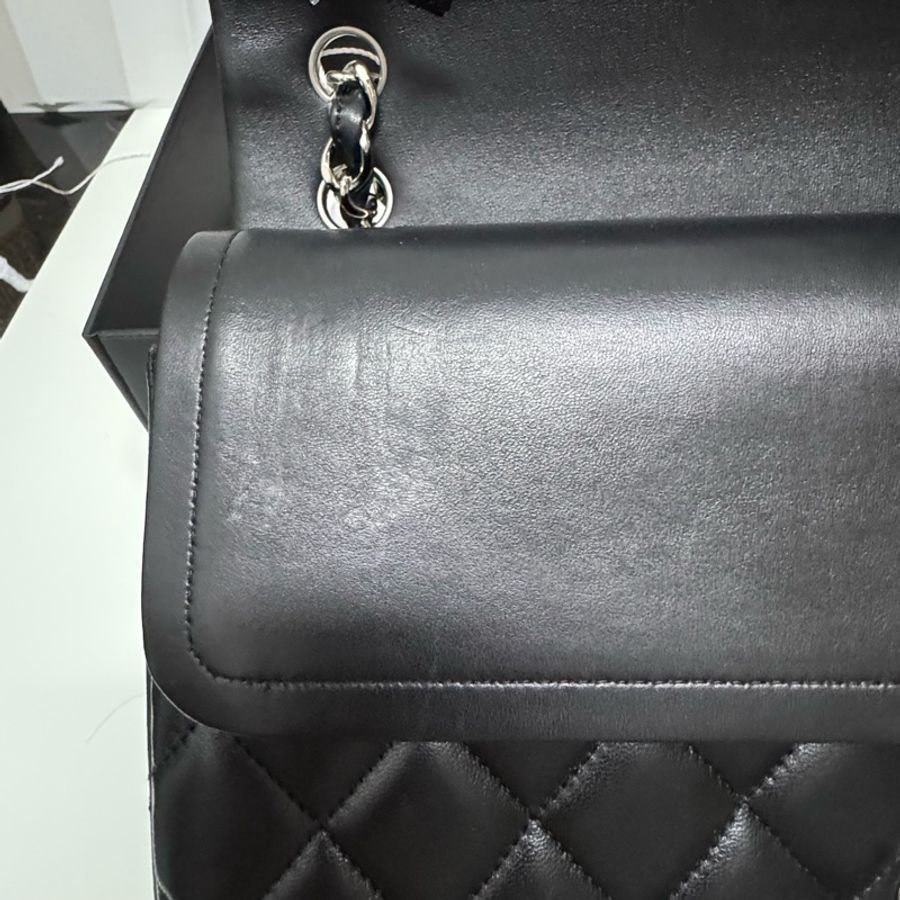 Chanel  Jumbo/ 香奈兒 CF黑银 jumbo羊皮-9