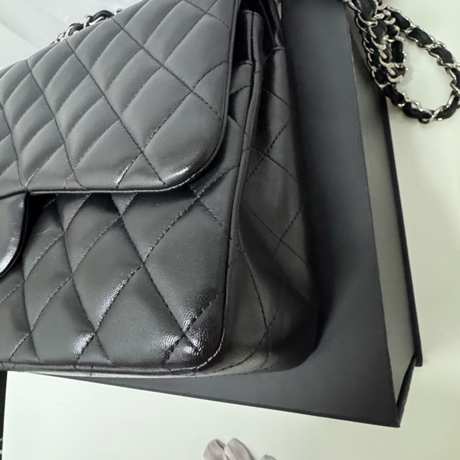 Chanel  Jumbo/ 香奈兒 CF黑银 jumbo羊皮-17