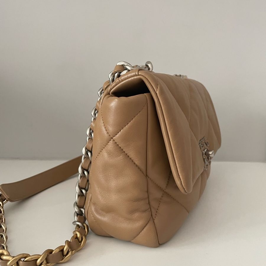 Chanel深奶茶銀扣19包 小號-4