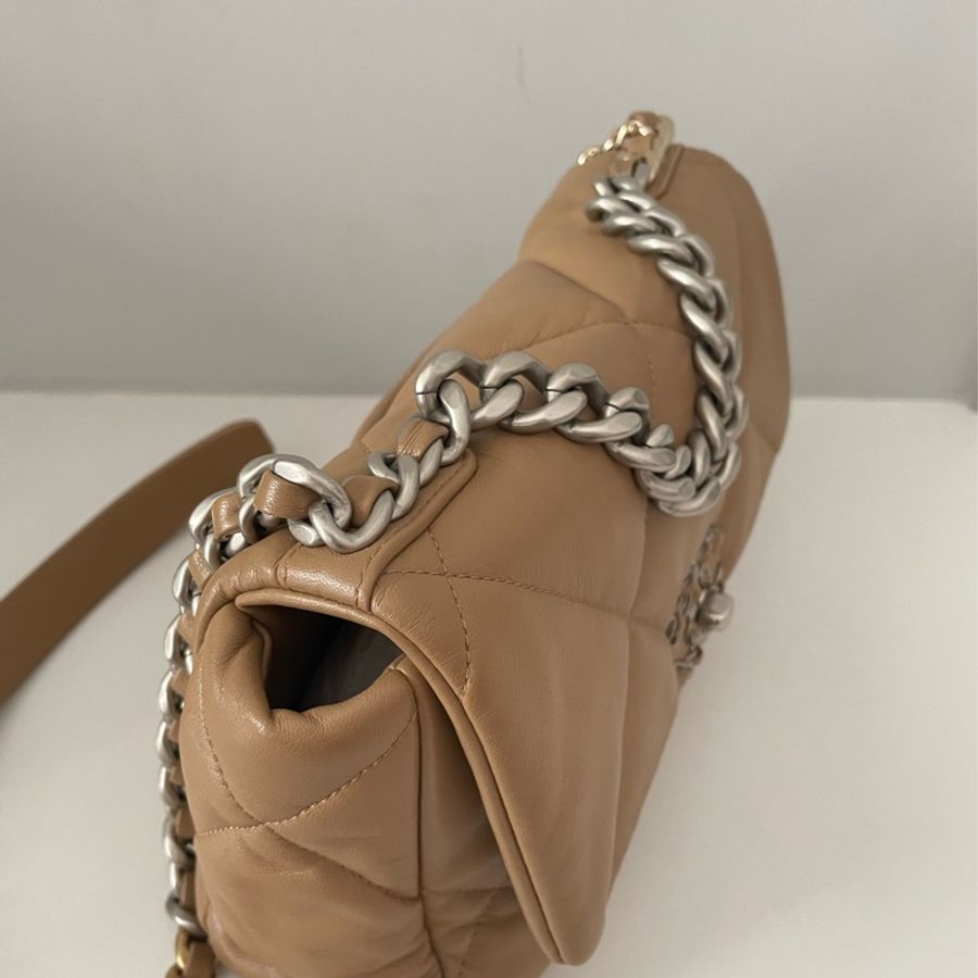 Chanel深奶茶銀扣19包 小號-5