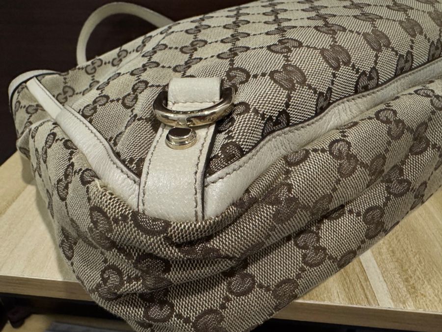 正品 GUCCI 170004 單寧布G紋 肩背包 手提包 托特包-18