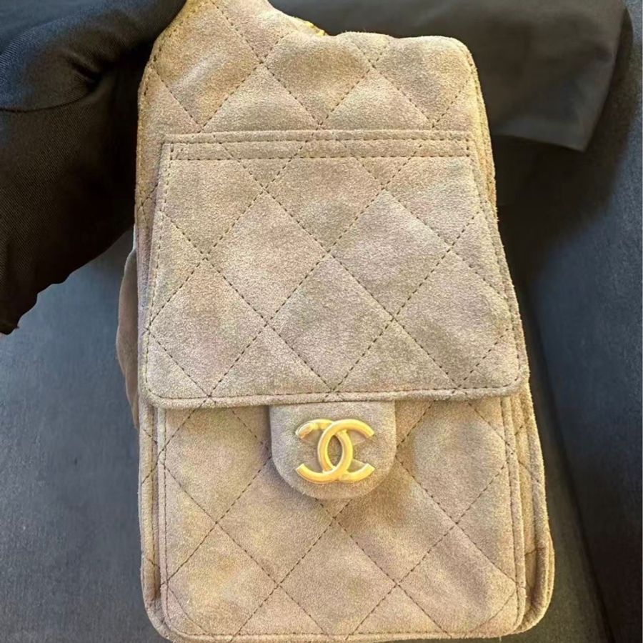 Chanel 2025 Suede & Metal Brown Hobo Bag-3