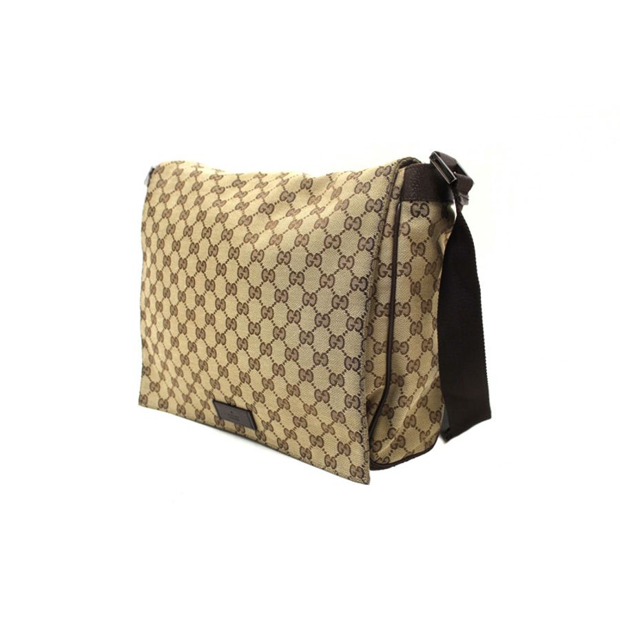Gucci GG Monogram Flap Messenger Bag 145861-2