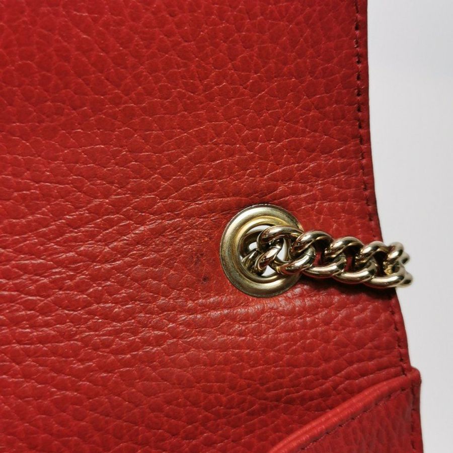 Gucci Interlocking 牛皮 純色 互扣式 雙G 單肩包-9