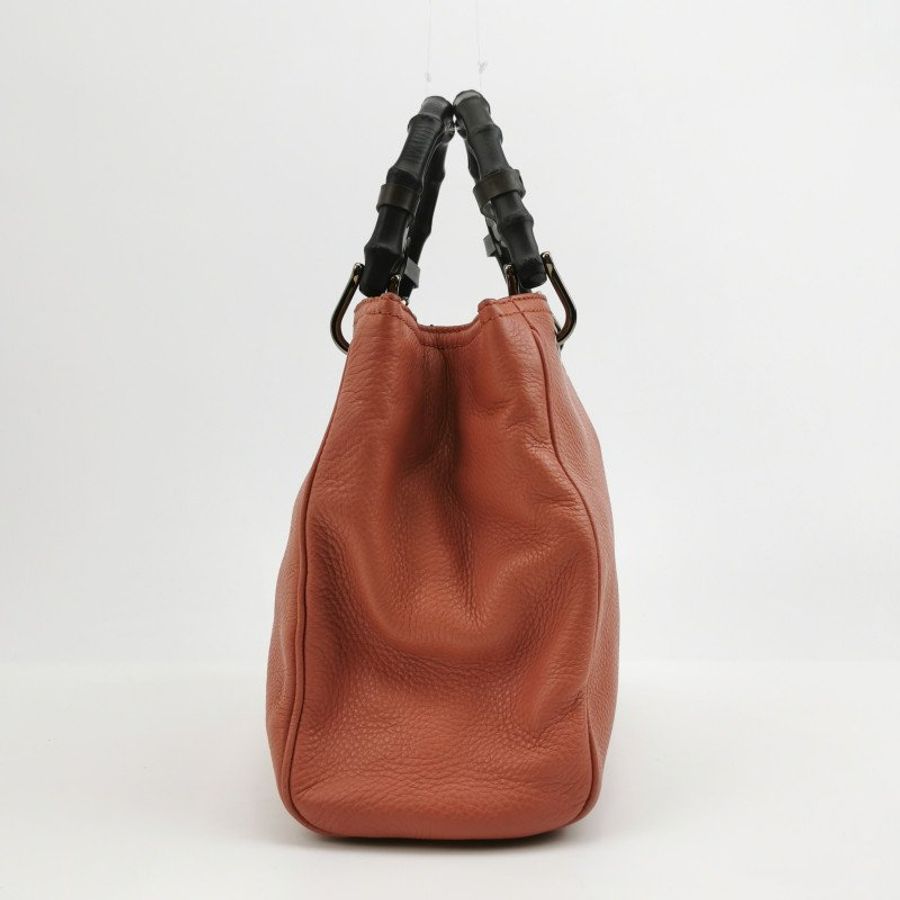 Gucci Miss Bamboo 牛皮 純色 字母 Logo 竹節 手柄 斜背包 單肩包-3