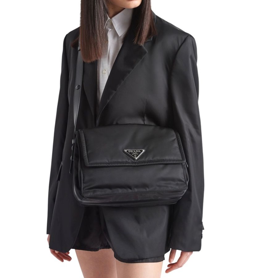 全新Prada 1BD255_RDLN_F0002 厚絹料斜揹袋-0