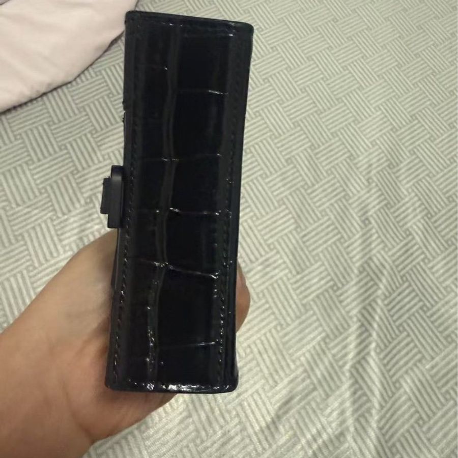 BALENCIAGA so black鱷魚紋mini手提沙漏斜背包 99新配件盒子塵袋-4