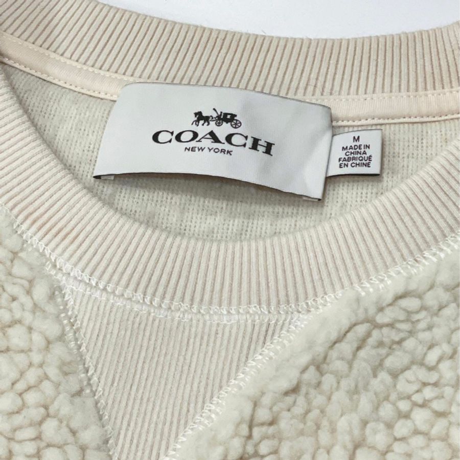 美國coach蔻馳馬車泰迪熊毛呢衛衣-7