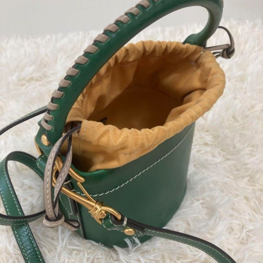 TORY BURCH 綠色皮革肩背包-5