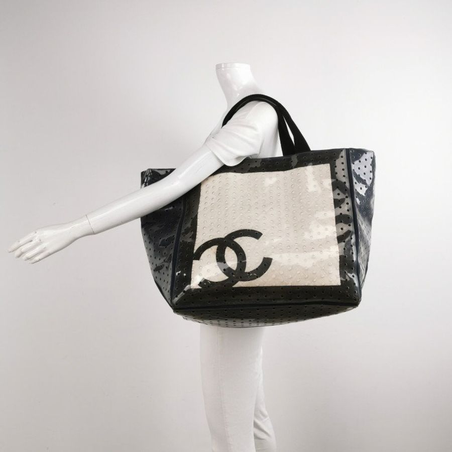 Chanel 帆布 拼色 雙C Logo 單肩包 手提包-1
