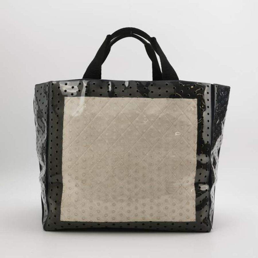 Chanel 帆布 拼色 雙C Logo 單肩包 手提包-4