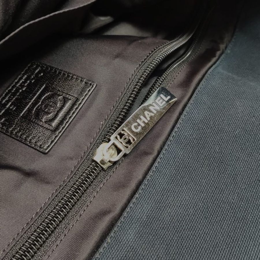 Chanel 帆布 拼色 雙C Logo 單肩包 手提包-9