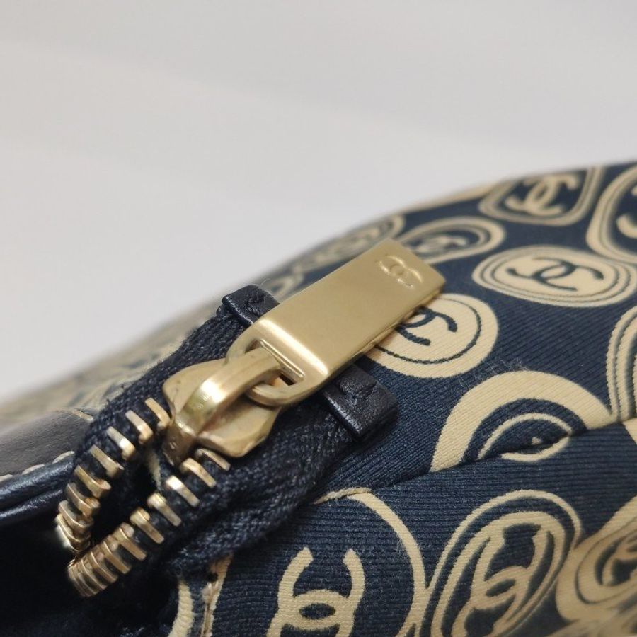 Chanel 牛皮 拼色 雙C Logo 中古 手拿包-8
