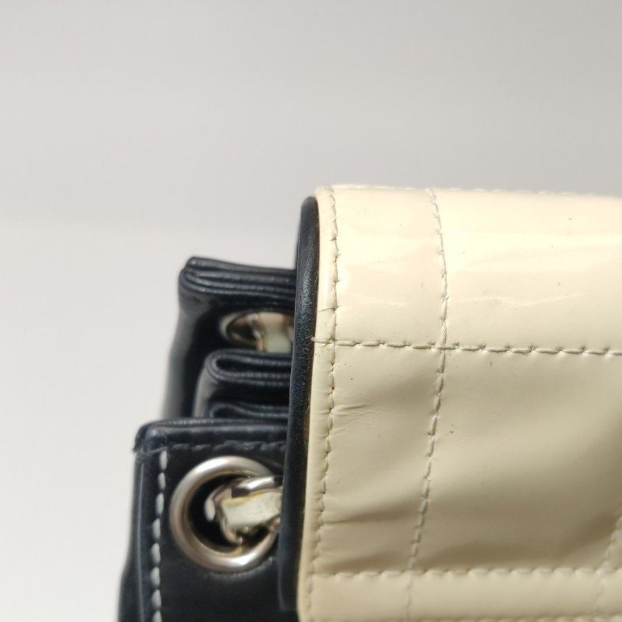 Chanel 2.55 Bag 羊皮 漆皮 拼色 冰格 翻蓋 矩形旋扣 中古 單肩包 斜挎包-15
