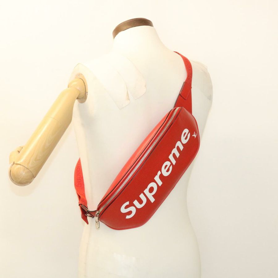 【日本直送】LOUIS VUITTON × Supreme Epi 腰包 紅色 M53418 LV Auth 29232SM-21
