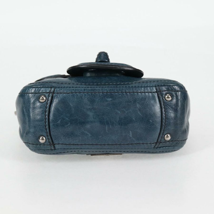 【日本直送】PRADA 手提包 皮革 兩用 藍色 銀色 正品 127171V-4