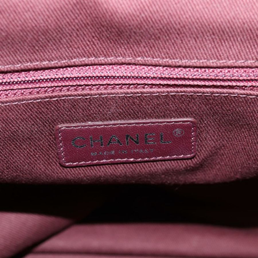 【日本直送】香奈兒刺繡塗鴉手袋 帆布皮革 卡其色 CC 標誌 正品 127134SM-19