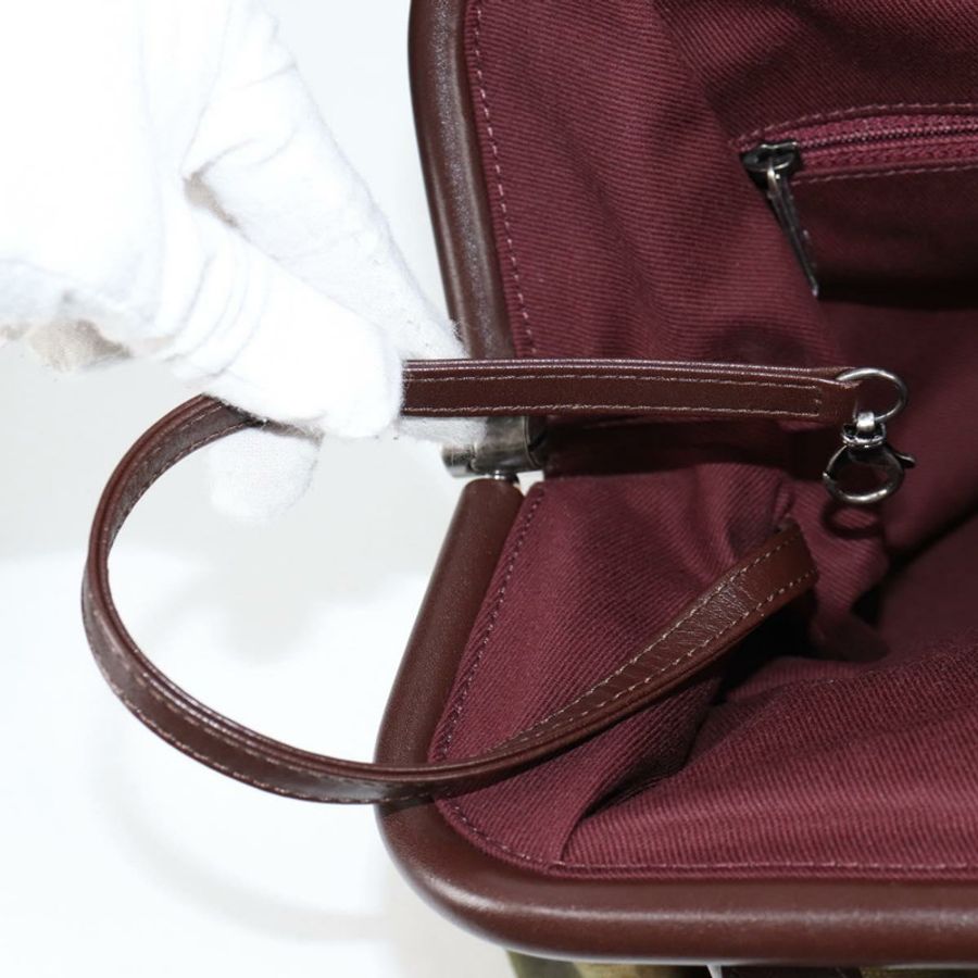【日本直送】香奈兒刺繡塗鴉手袋 帆布皮革 卡其色 CC 標誌 正品 127134SM-22