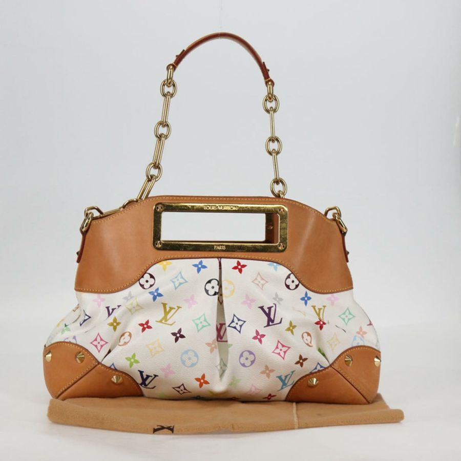 【日本直送】路易威登 Monogram Multicolor Judy MM 手提包 2Way 白色 M40255 LV 正品 127584V-11