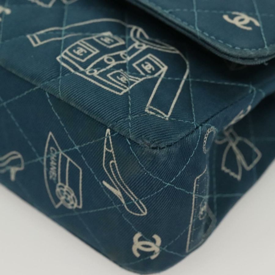 【日本直送】香奈兒 Icon Line Matelasse 25 鏈條包 帆布 海軍藍 金 CC 標誌 正品 127540SV-14