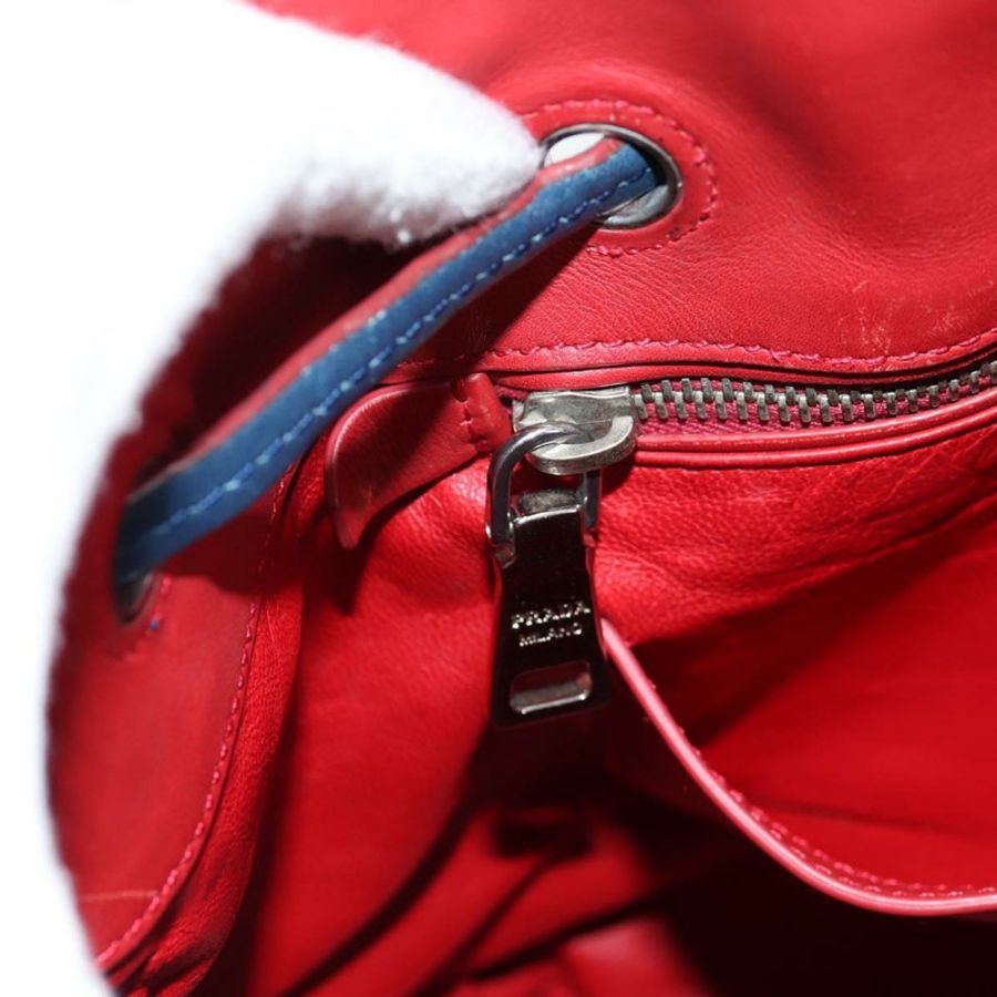 【日本直送】PRADA 皮革單背包 藍色 銀色 正品 127875V-22