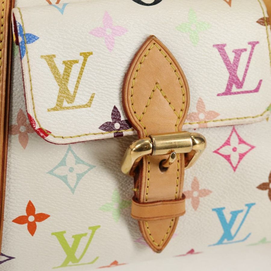 【日本直送】路易威登 Monogram Multicolor Priscilla 手提包 白色 M40096 正品 128869V-16