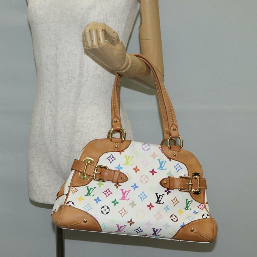 【日本直送】路易威登 Monogram Multicolor Claudia 手提包 白色 M40193 LV 正品 131551V-22