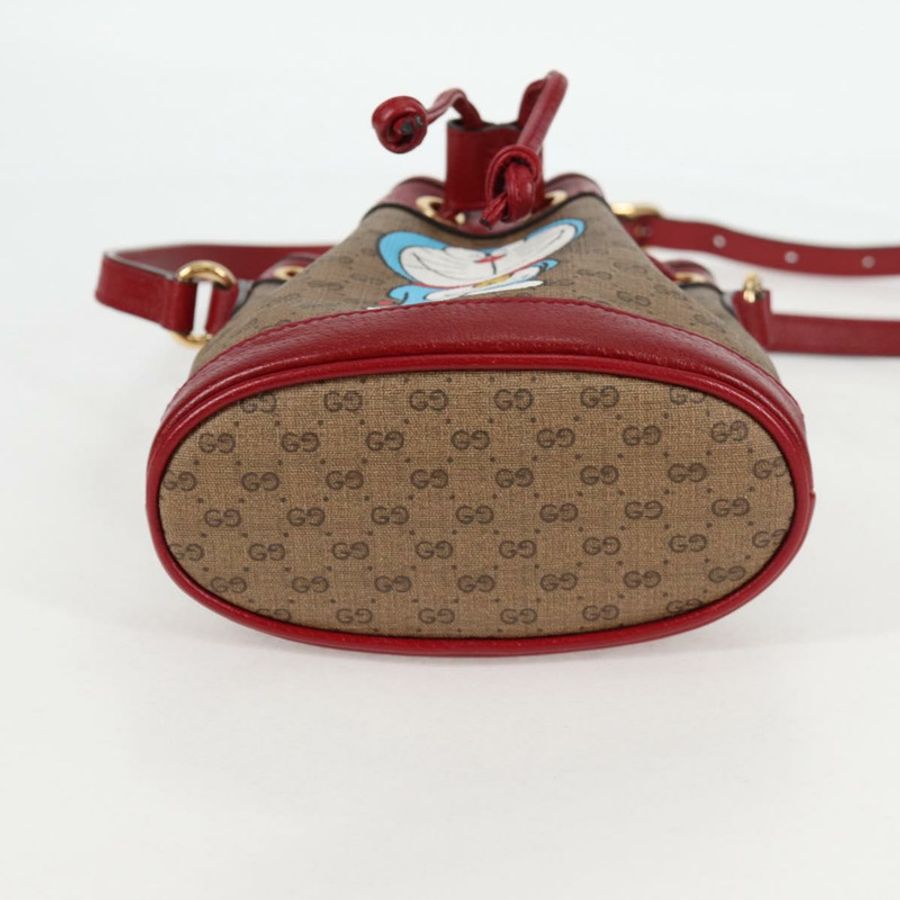 【日本直送】GUCCI Micro GG Supreme Doraemon 聯名手提包 PVC 米色 金色 正品 132450A-4