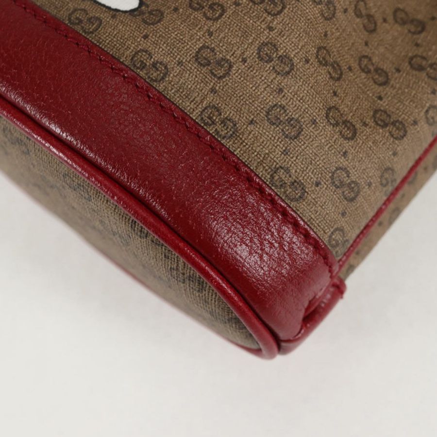 【日本直送】GUCCI Micro GG Supreme Doraemon 聯名手提包 PVC 米色 金色 正品 132450A-14