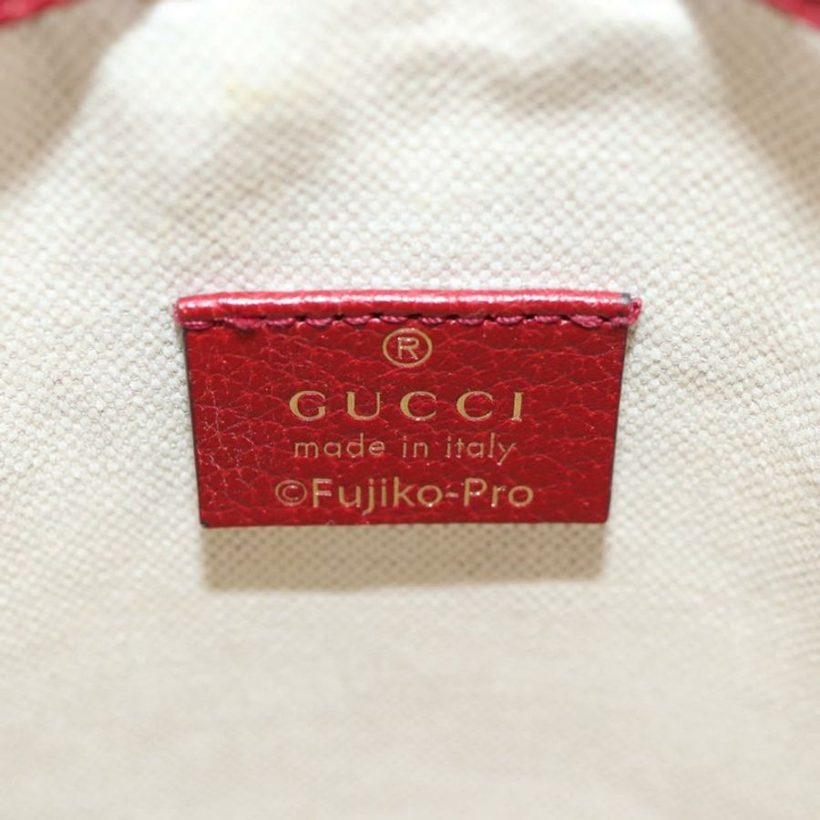 【日本直送】GUCCI Micro GG Supreme Doraemon 聯名手提包 PVC 米色 金色 正品 132450A-17