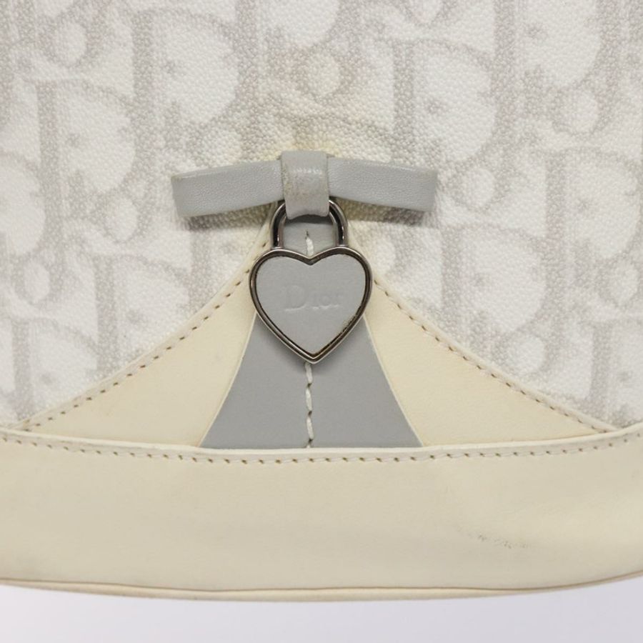 【日本直送】Christian Dior Trotter帆布浪漫單肩包 PVC 白色銀色 正品 133156-16