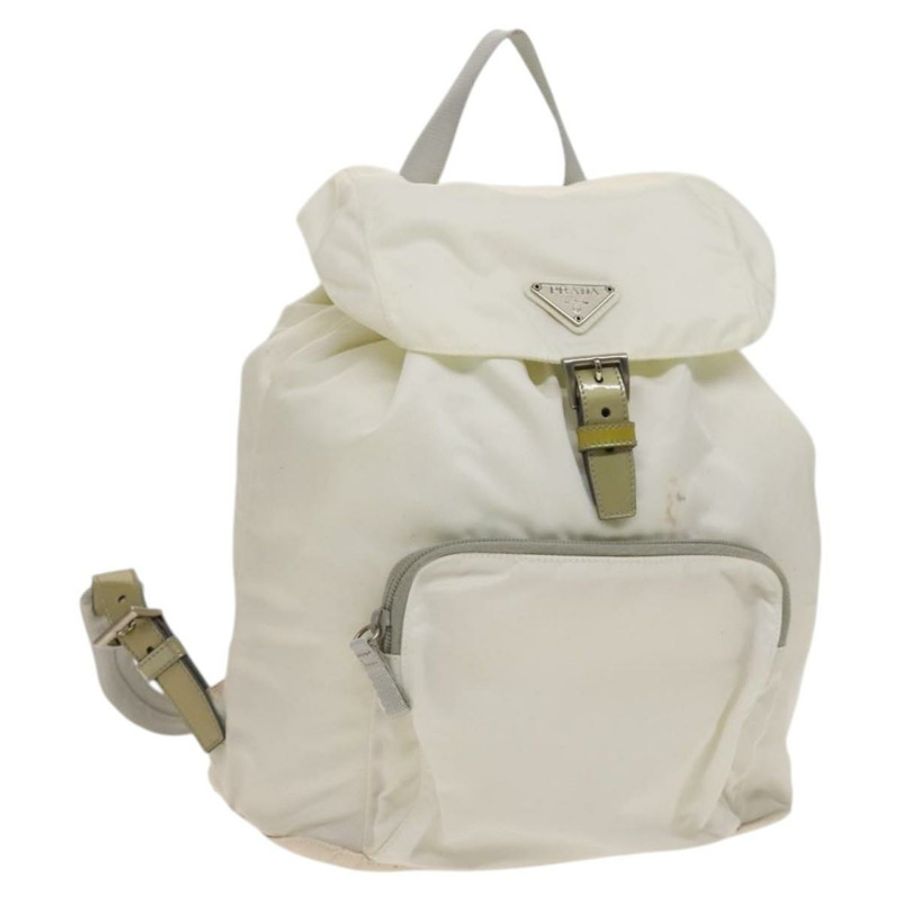 【日本直送】PRADA 雙肩包 尼龍 白色 銀色 正品 134573-0