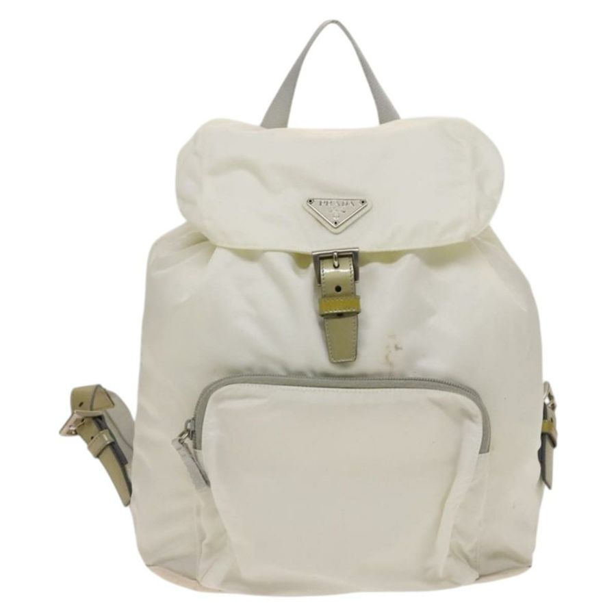 【日本直送】PRADA 雙肩包 尼龍 白色 銀色 正品 134573-12