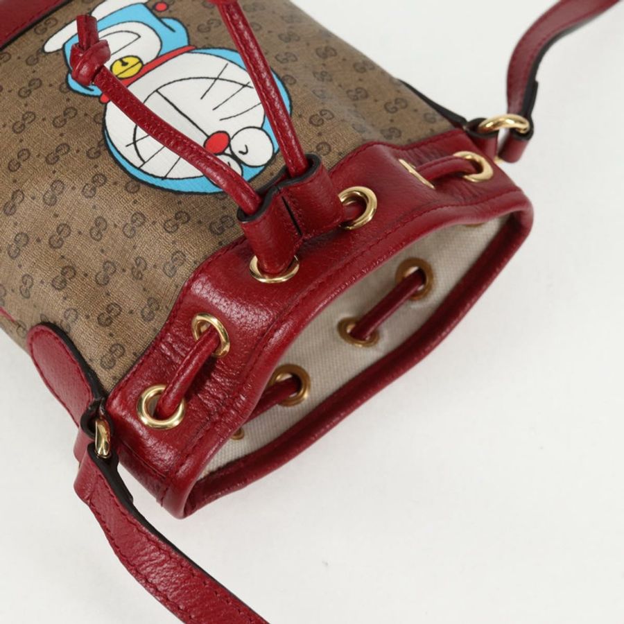 【日本直送】GUCCI Micro GG Supreme Doraemon 聯名手袋 PVC 米色 647801 正品 135552A-6