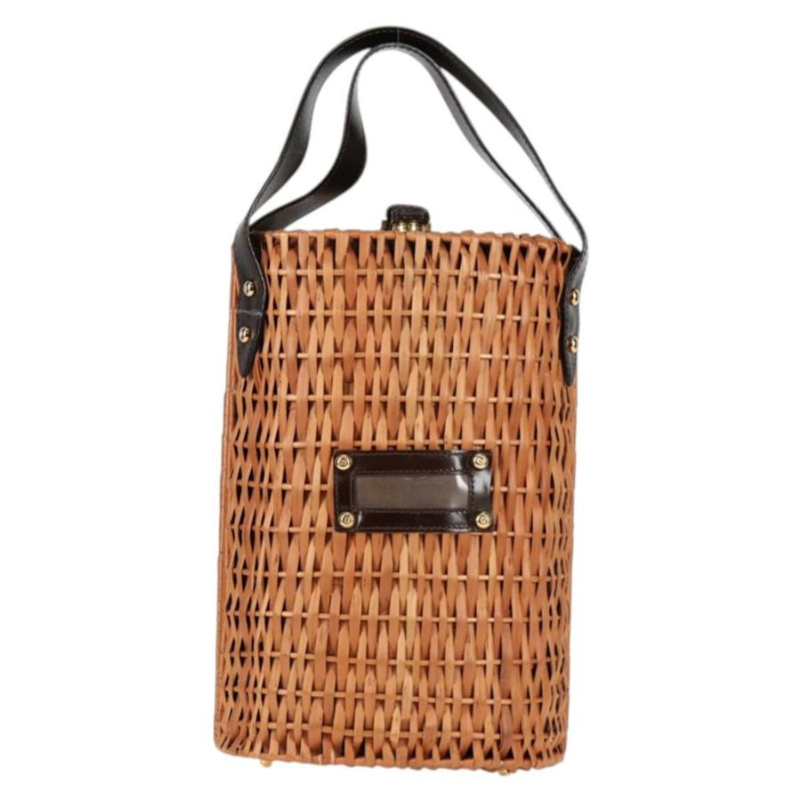【日本直送】FENDI 草編手提包 拉菲草 棕色 金色 正品 134439V-12