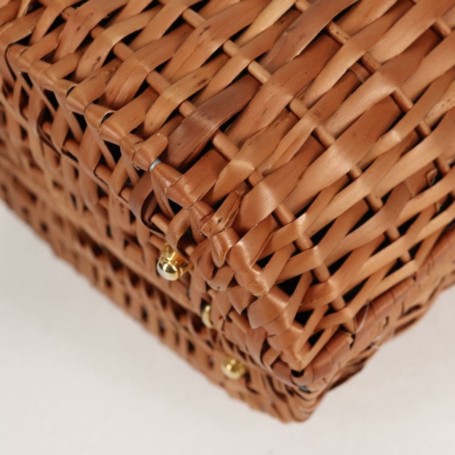 【日本直送】FENDI 草編手提包 拉菲草 棕色 金色 正品 134439V-15