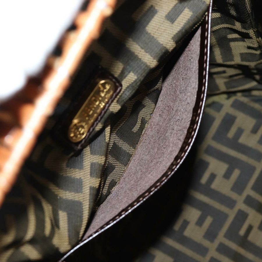 【日本直送】FENDI 草編手提包 拉菲草 棕色 金色 正品 134439V-21