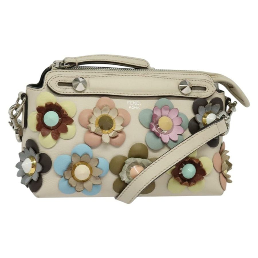 【日本直送】FENDI By The Way 手提包 皮革 2way 米色 金色 正品 136115-0