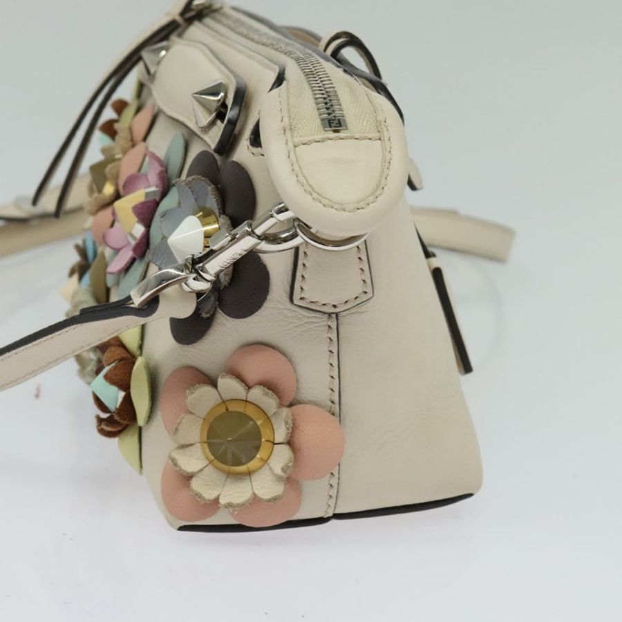 【日本直送】FENDI By The Way 手提包 皮革 2way 米色 金色 正品 136115-3