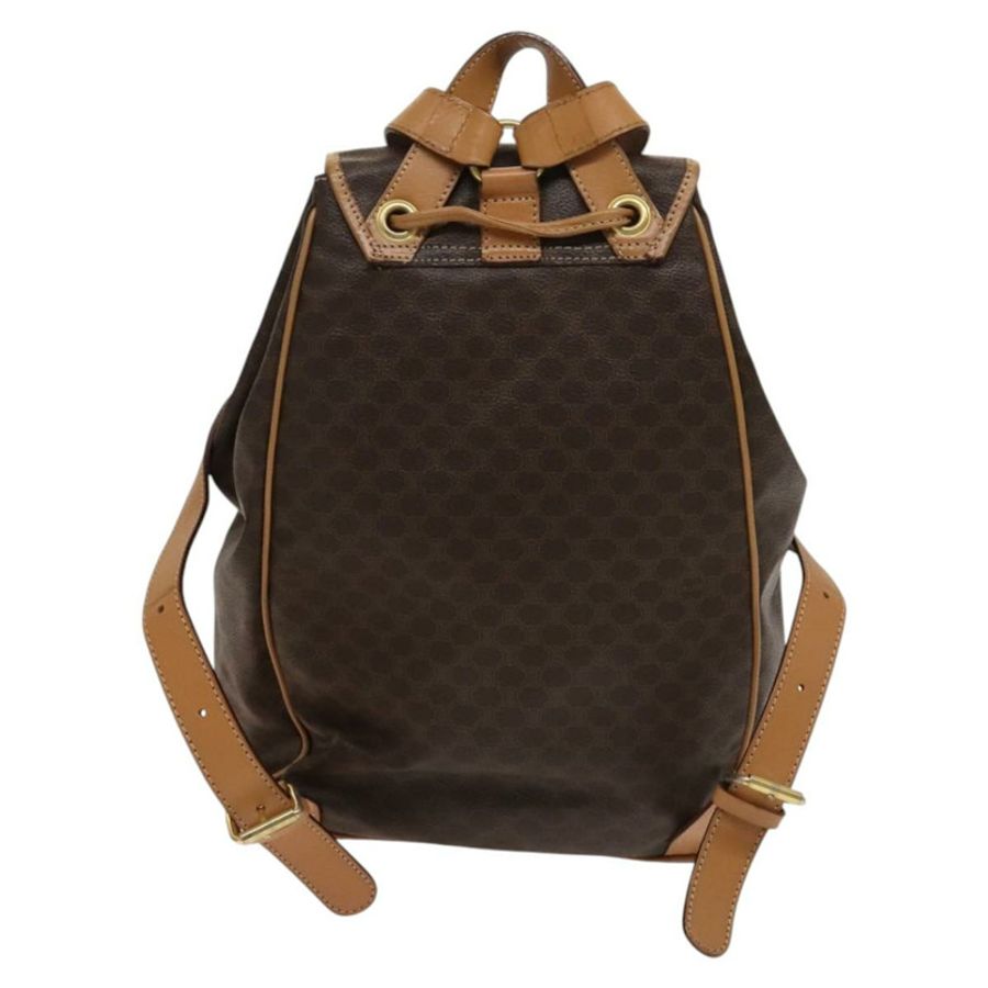 【日本直送】CELINE Macadam帆布雙肩包 PVC皮革 棕色 金色 正品 133422-1