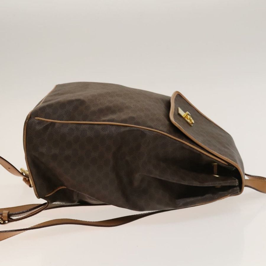 【日本直送】CELINE Macadam帆布雙肩包 PVC皮革 棕色 金色 正品 133422-2