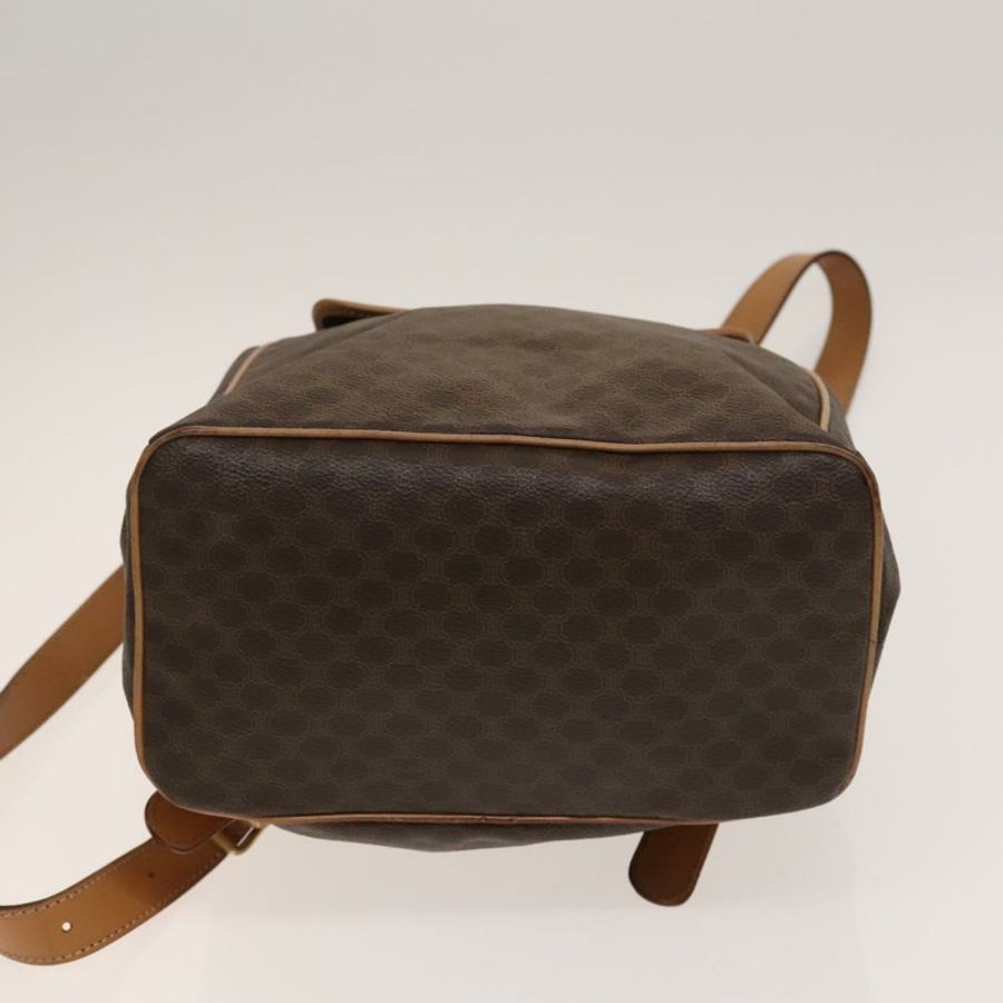 【日本直送】CELINE Macadam帆布雙肩包 PVC皮革 棕色 金色 正品 133422-4