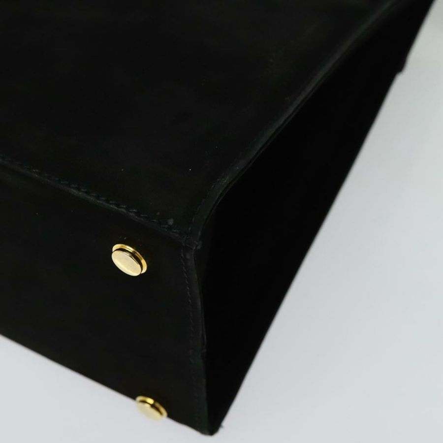 【日本直送】Salvatore Ferragamo 手提包 麂皮 2way 黑色 銀色 Auth 129645-17