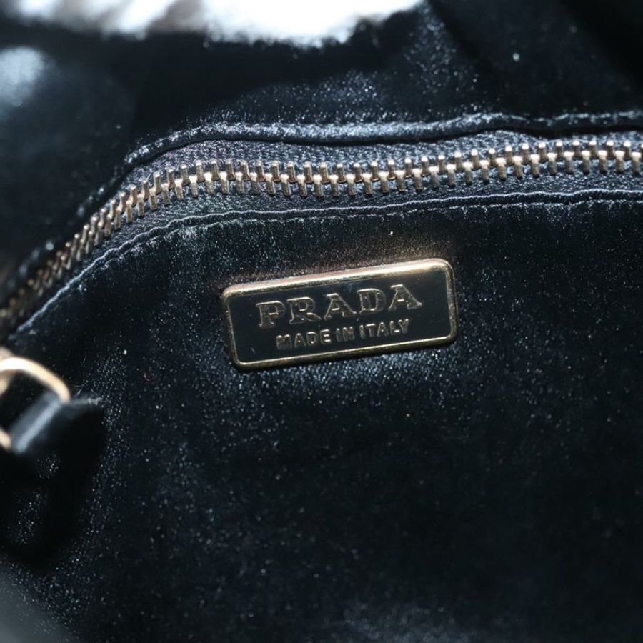【日本直送】PRADA 鏈條單肩包 皮革 黑色 金色 正品 129605-17